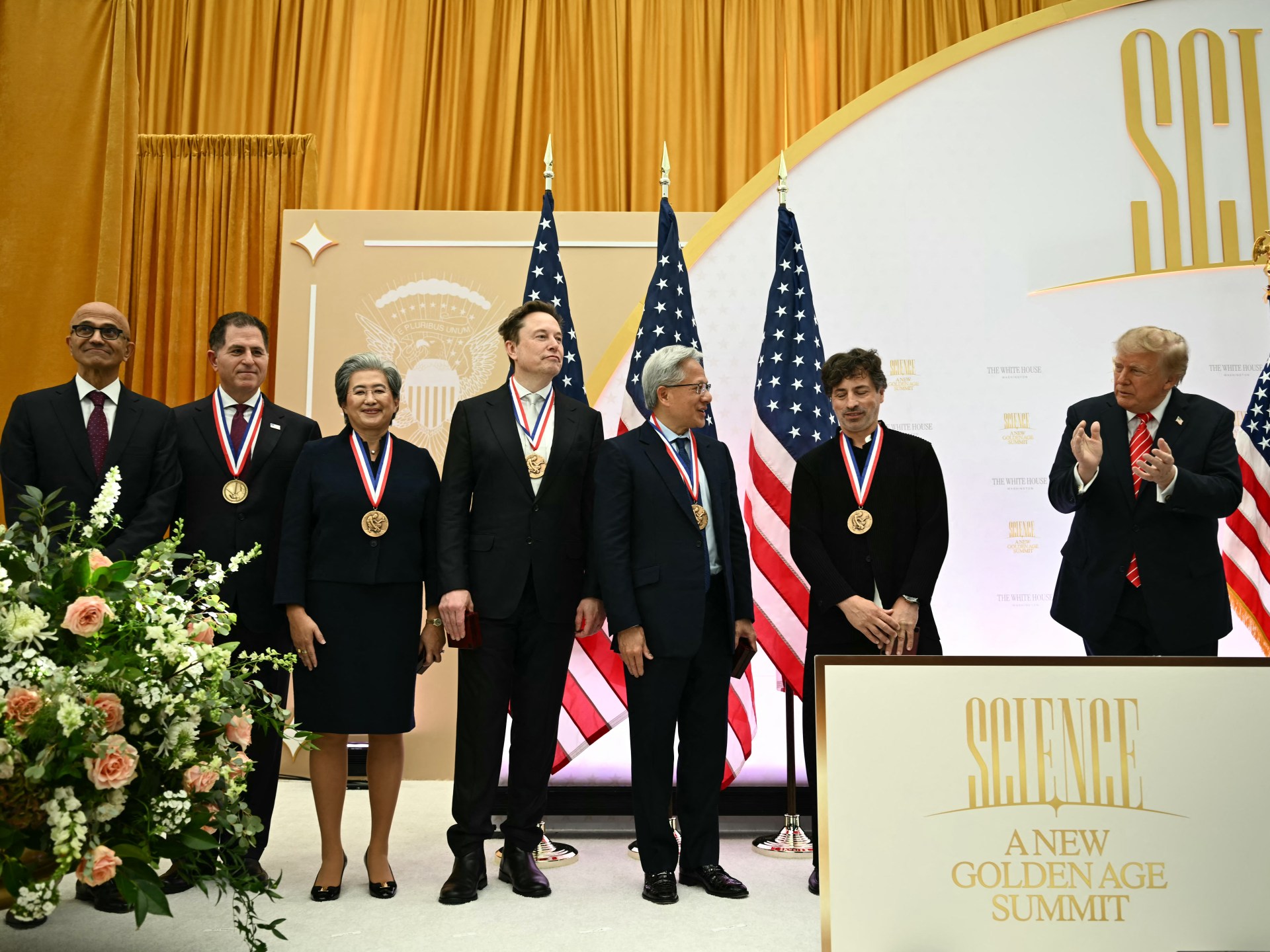 Trump gives top US science awards to Elon Musk and other tech executives | Donald Trump News