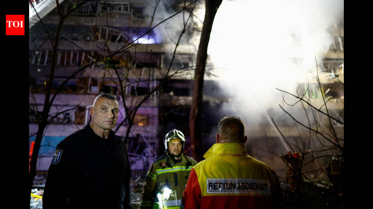 Woman killed, 3 injured as Russian attack hits Kyiv residential building, subway station